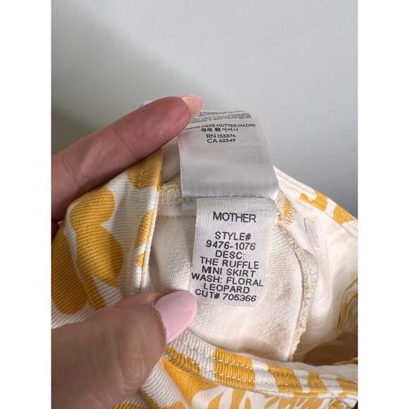 MOTHER Floral Leopard High Rise Ruffle Mini Skirt Second Chance Women's Size 27 - Picture 9 of 9